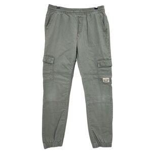 Levis Girls Cargo Jogger Pants Olive Green Elastic Waist Utility Size L 12-14